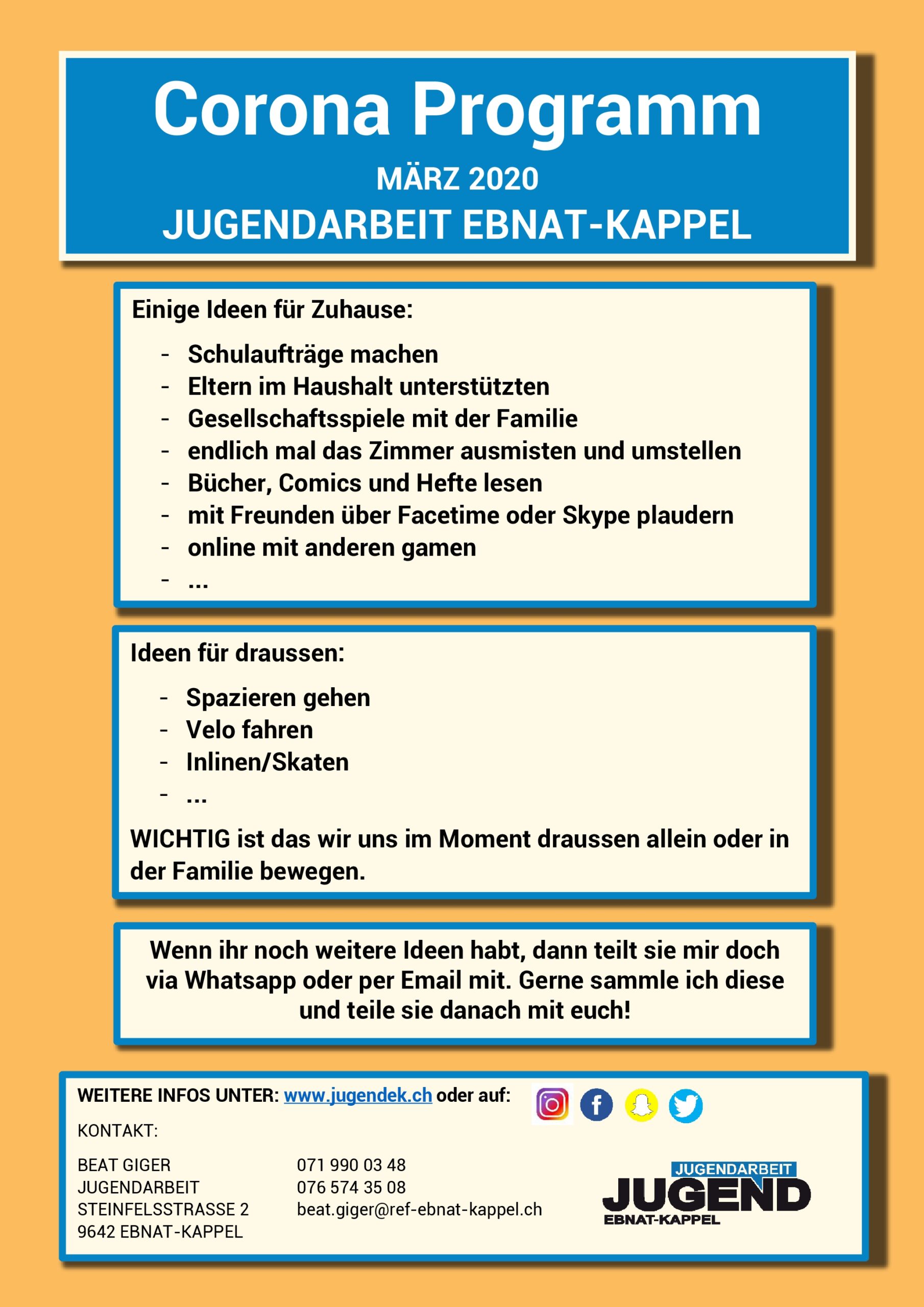 Mehr über den Artikel erfahren CORONA PROGRAMM