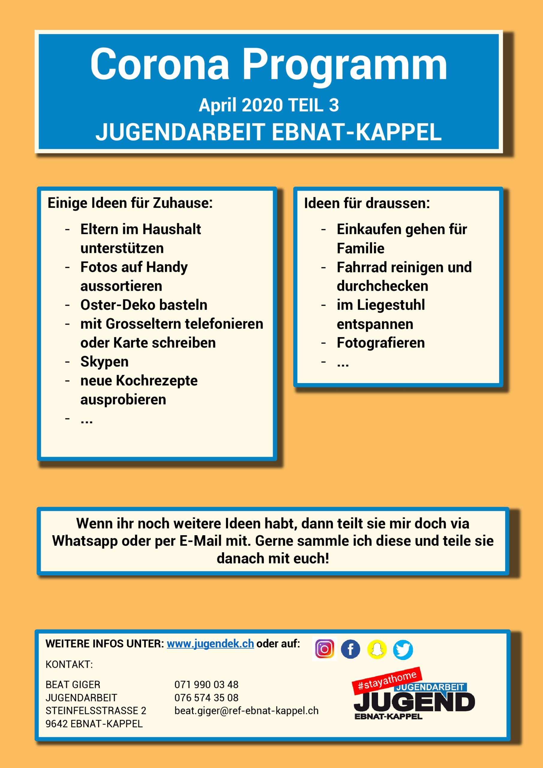 Mehr über den Artikel erfahren CORONA PROGRAMM TEIL 3