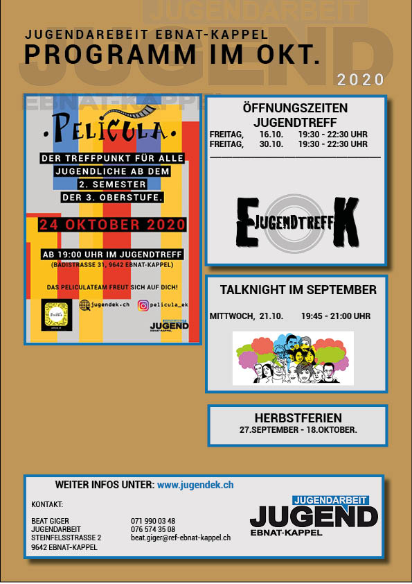 Mehr über den Artikel erfahren MONATSPROGRAMM OKT. 2020