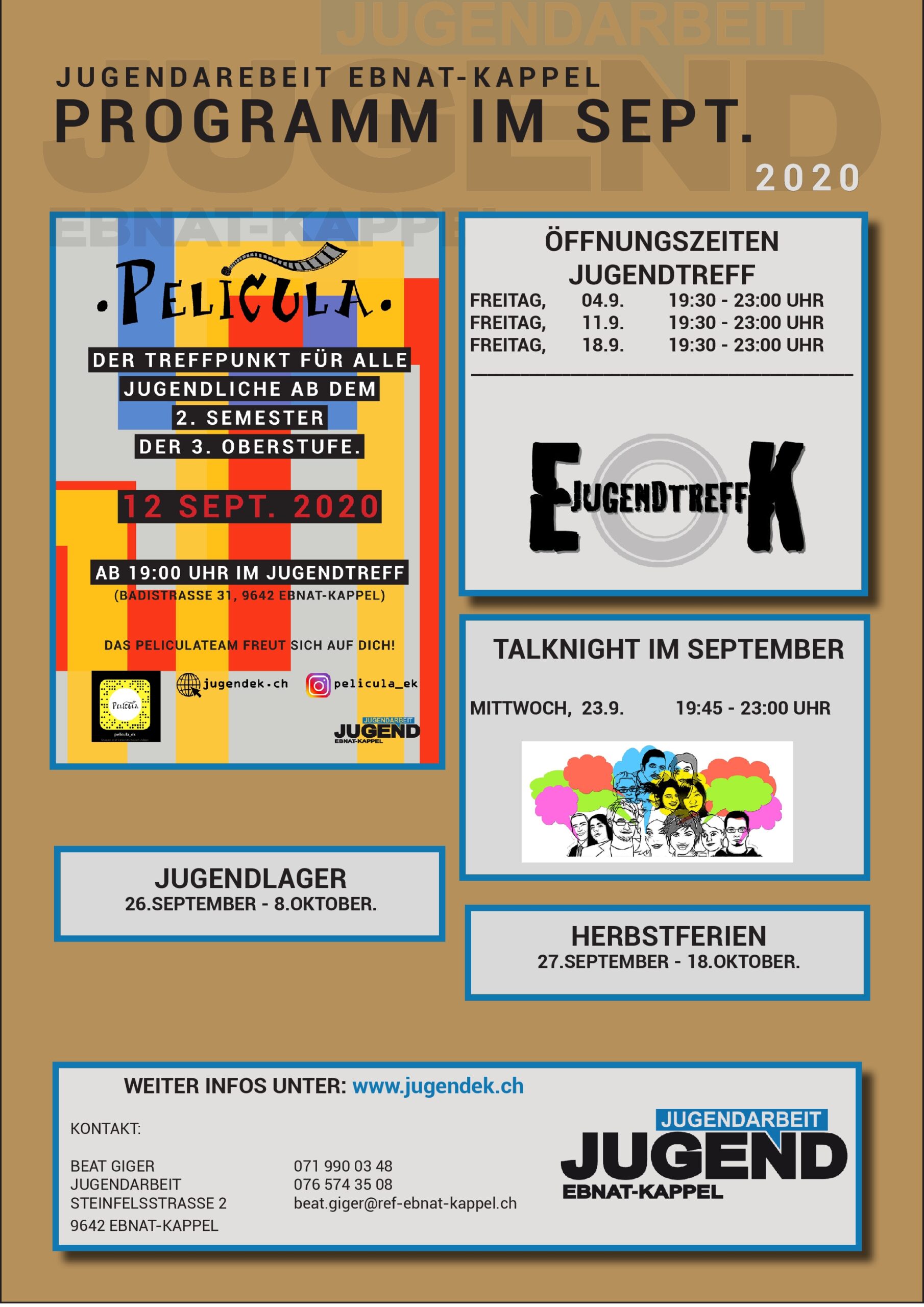 Mehr über den Artikel erfahren MONATSPROGRAMM SEPT. 2020