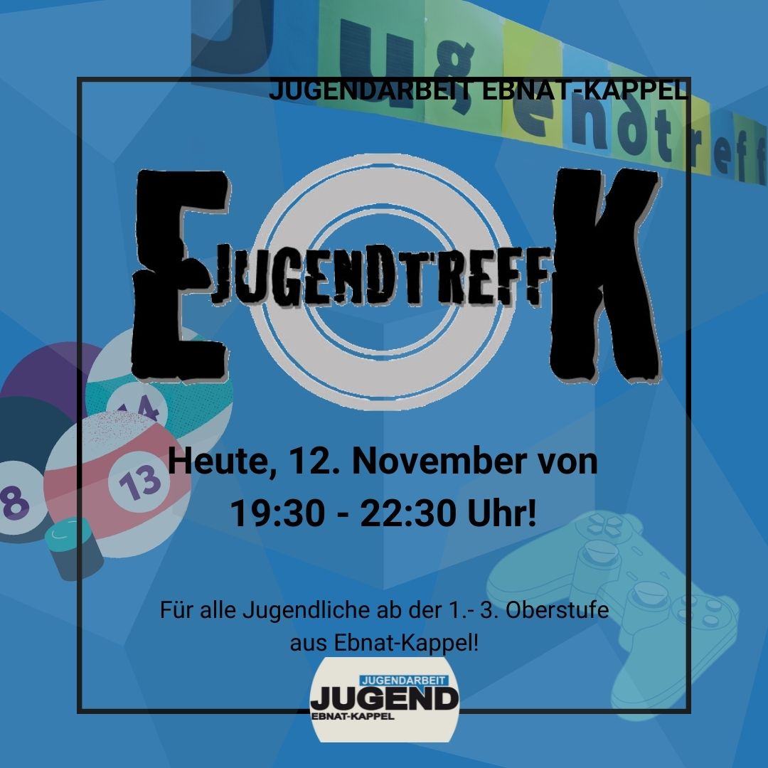 Mehr über den Artikel erfahren JUGENDTREFF VOM 12. NOVEMBER 2021