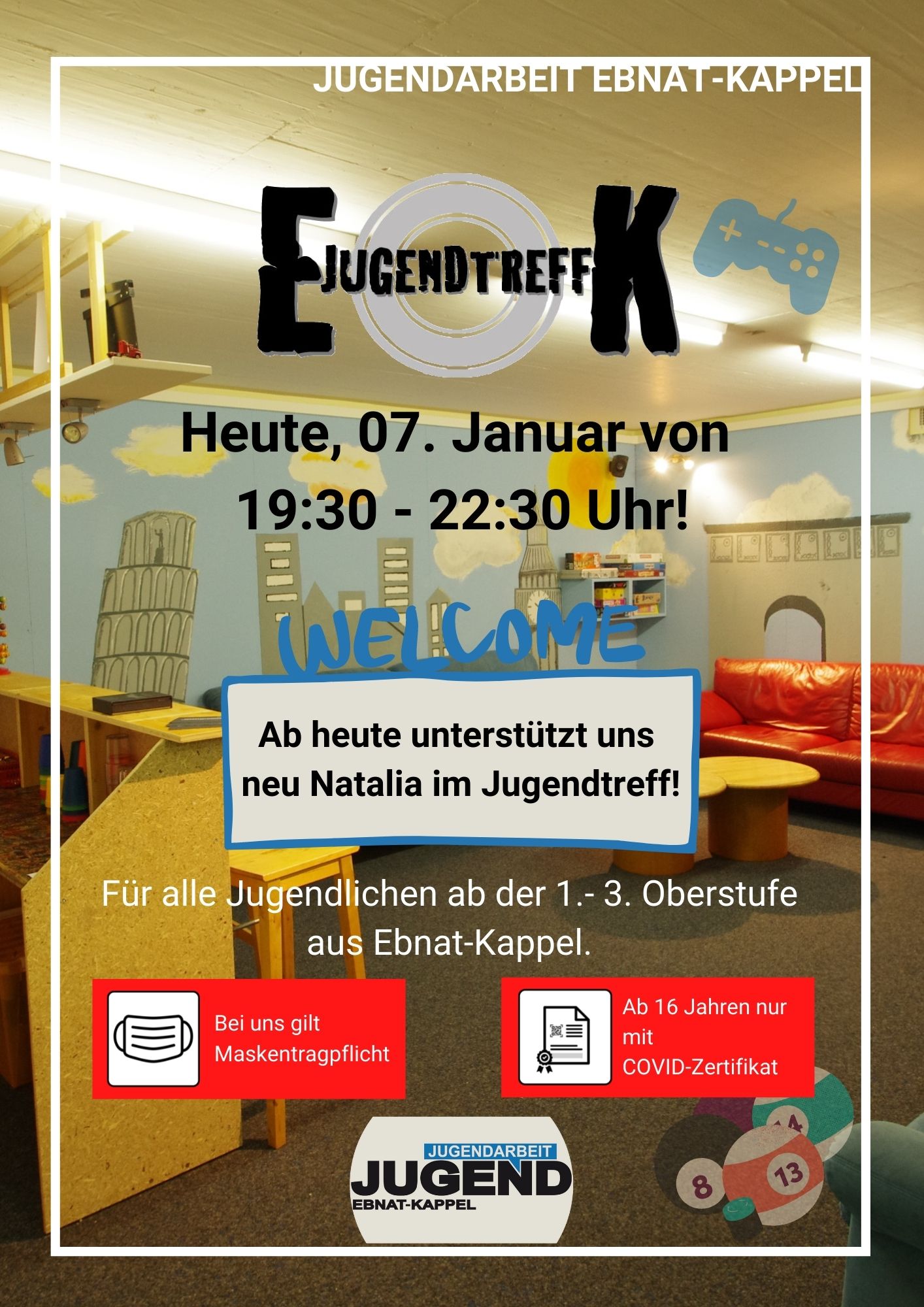 Mehr über den Artikel erfahren JUGENDTREFF VOM 07. JANUAR 2022
