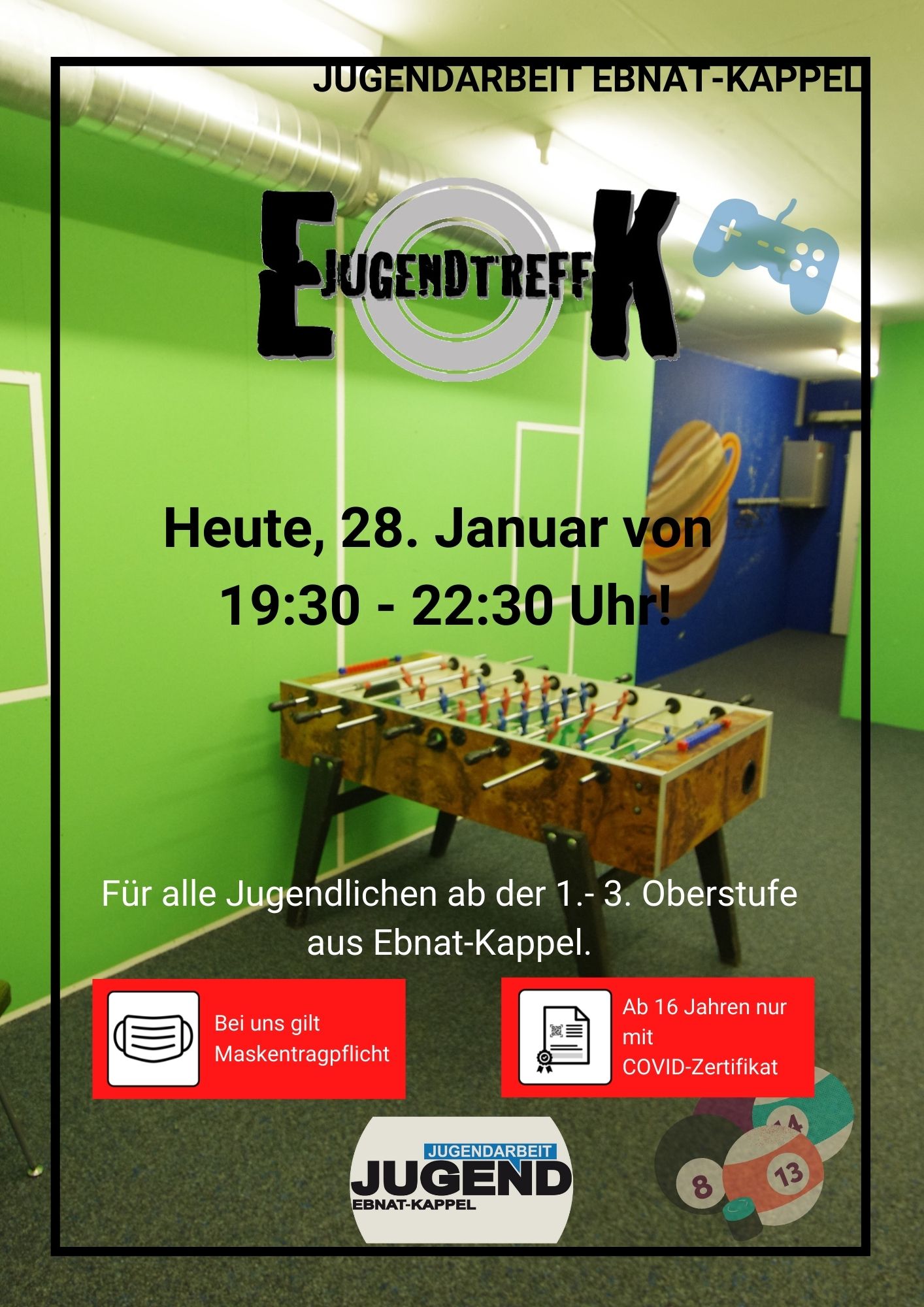 Mehr über den Artikel erfahren JUGENDTREFF VOM 28. JANUAR 2022