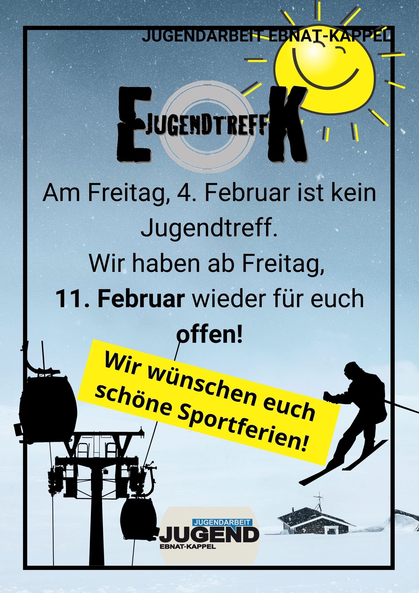 Mehr über den Artikel erfahren WIR WÜNSCHEN SCHÖNE SPORTFERIEN
