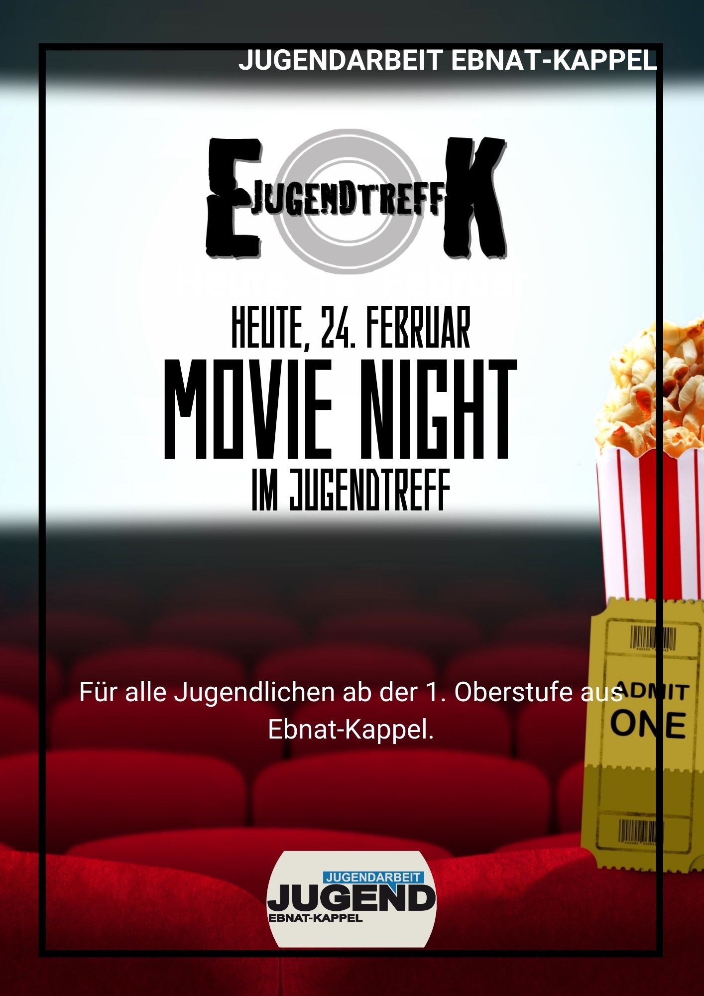 Mehr über den Artikel erfahren MOVIE NIGHT IM JUGENDTREFF