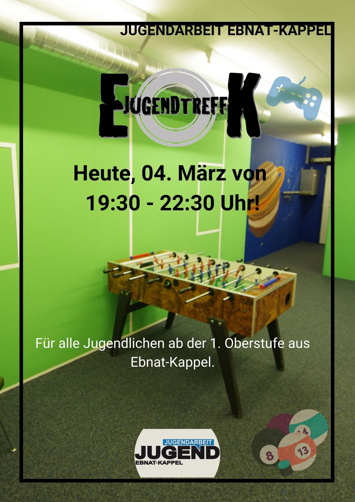 Mehr über den Artikel erfahren JUGENDTREFF VOM 4. MÄRZ 2022