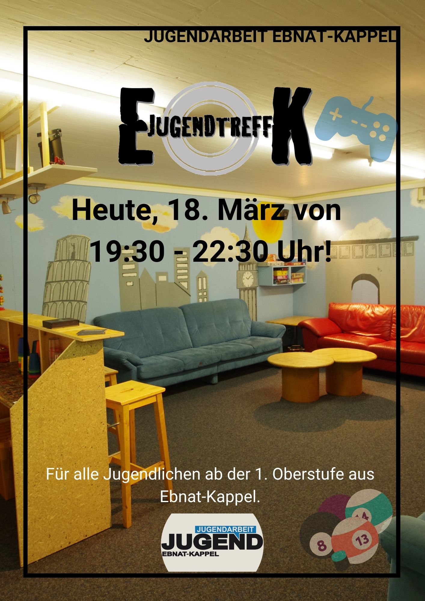 Mehr über den Artikel erfahren JUGENDTREFF VOM 18. MÄRZ 2022