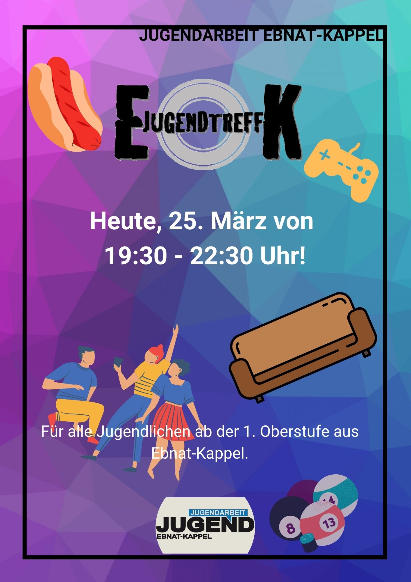 Mehr über den Artikel erfahren JUGENDTREFF VOM 25. MÄRZ 2022