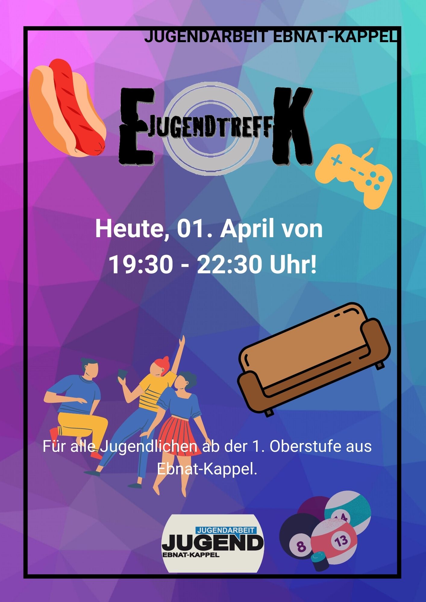 Mehr über den Artikel erfahren JUGENDTREFF VOM 1. APRIL 2022