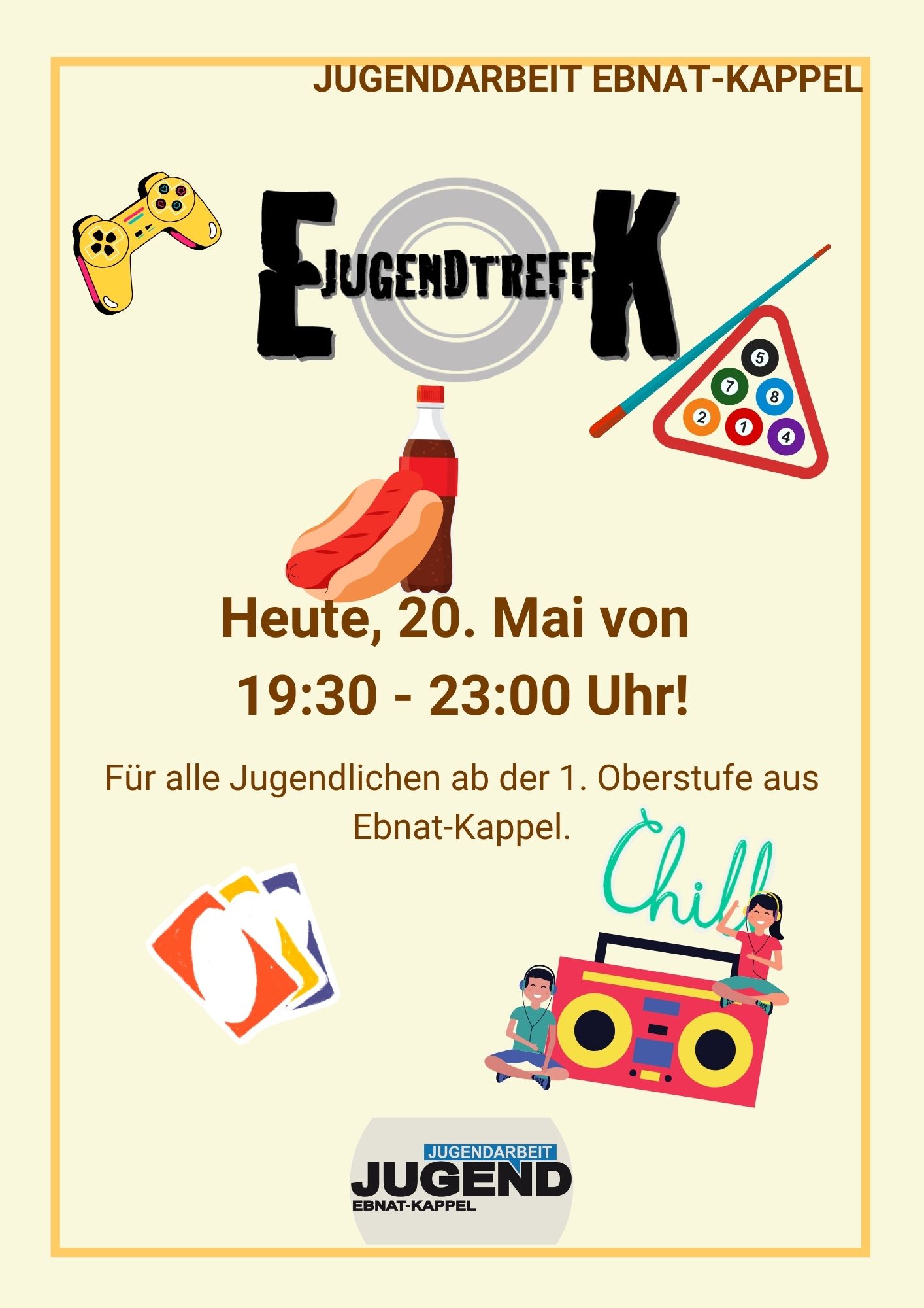 Mehr über den Artikel erfahren JUGENDTREFF VOM 20. MAI 2022