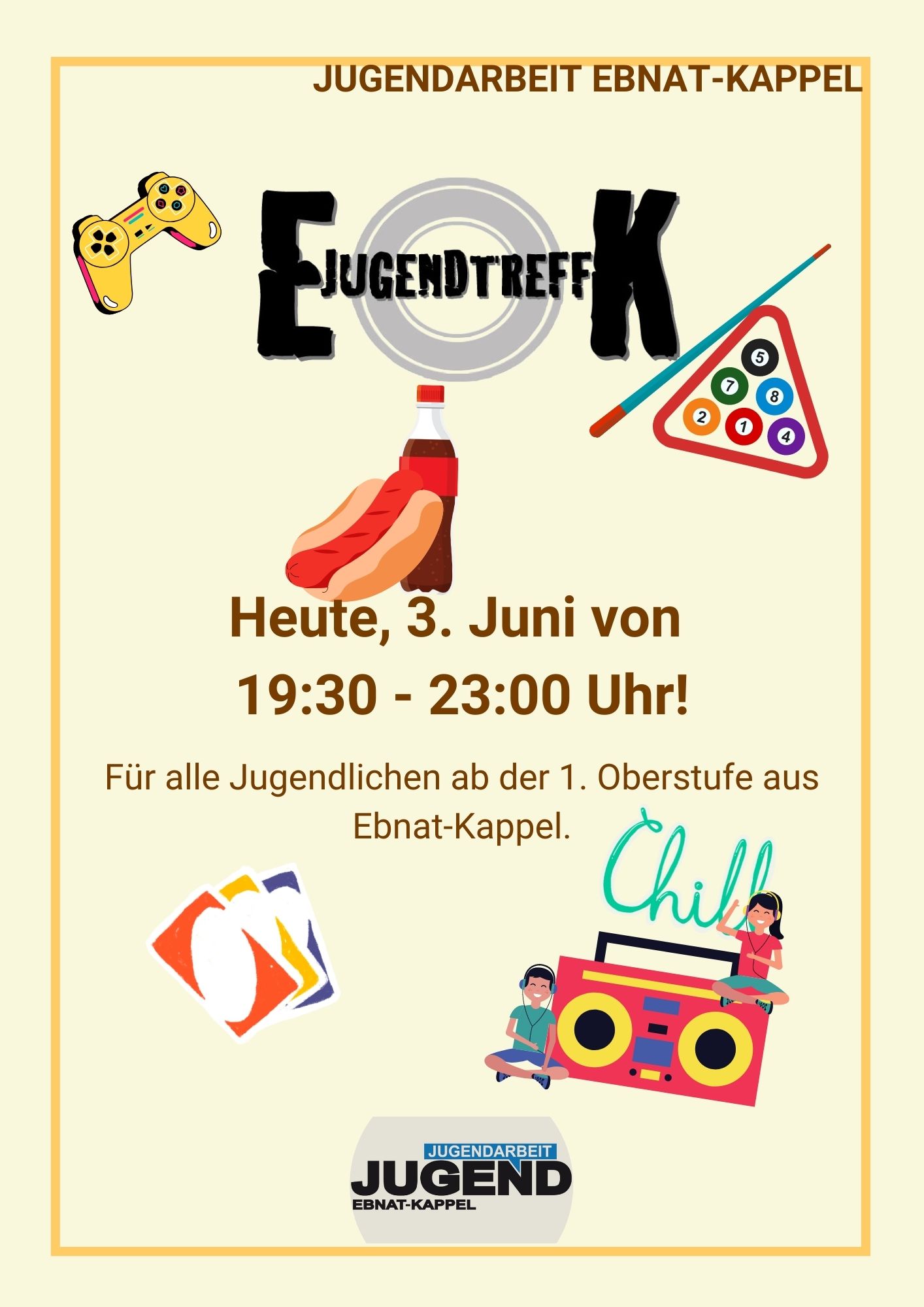 Mehr über den Artikel erfahren JUGENDTREFF VOM 3. JUNI 2022