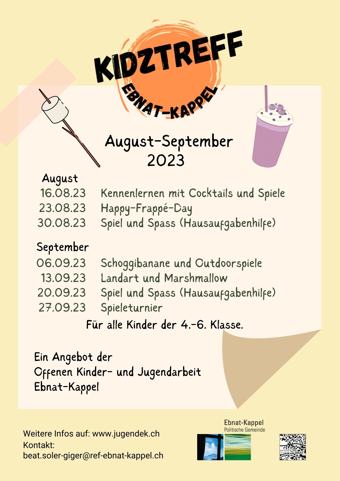 Mehr über den Artikel erfahren Programm Kidztreff August – September 2023